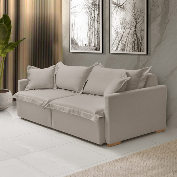 Sofá Cama Portinari 2 Lugares Retrátil Bege Redenobre