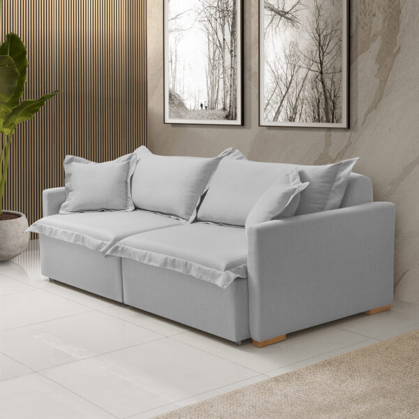 Sofá Cama Portinari 2 Lugares Retrátil Cinza Claro Redenobre