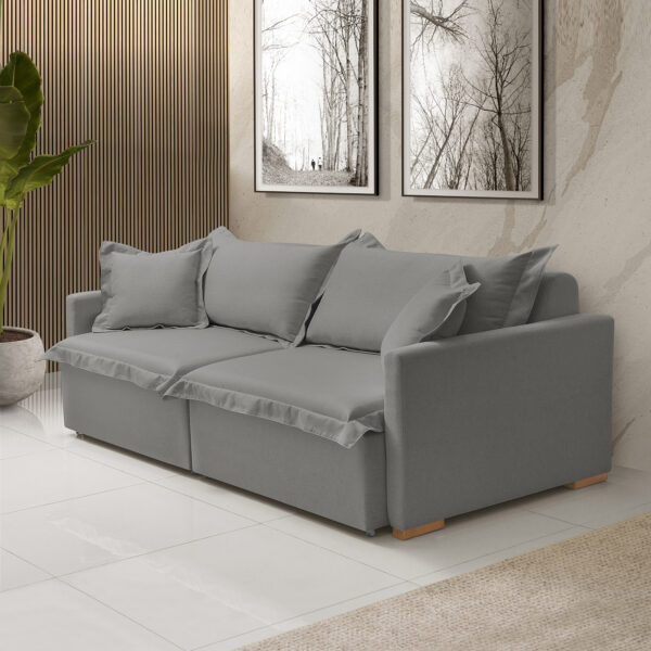 Sofá Cama Portinari 2 Lugares Retrátil Cinza Escuro Redenobre
