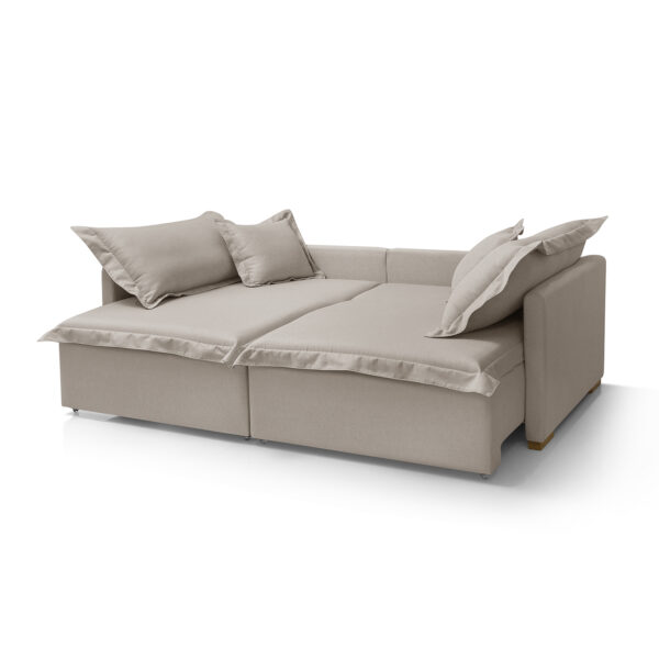 Sofá Cama Portinari 2 Lugares Retrátil Bege Redenobre - Image 4