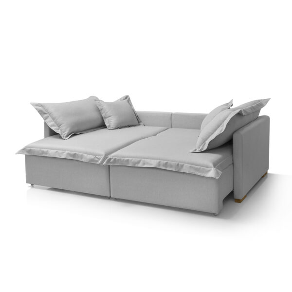 Sofá Cama Portinari 2 Lugares Retrátil Cinza Claro Redenobre - Image 3