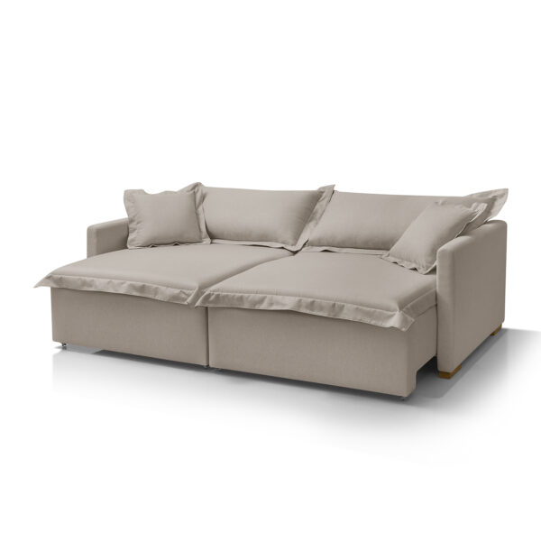 Sofá Cama Portinari 2 Lugares Retrátil Bege Redenobre - Image 3