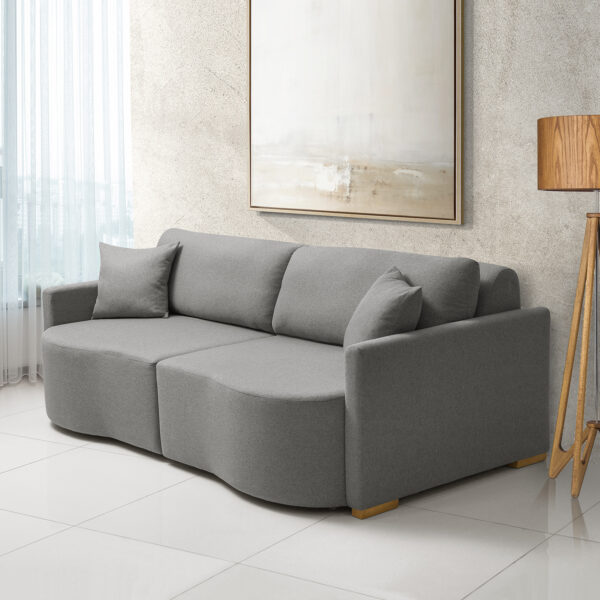 Sofá Cama Retrátil 2 Lugares Cinza Escuro Moscow Redenobre