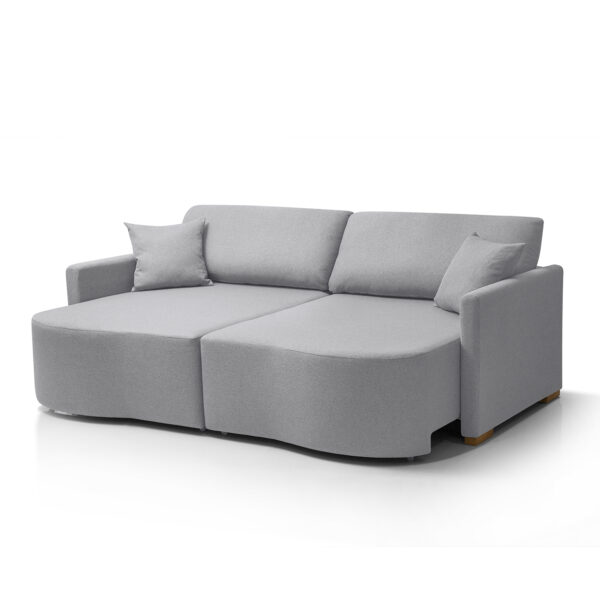 Sofá Cama Retrátil 2 Lugares Cinza Claro Moscow Redenobre - Image 3