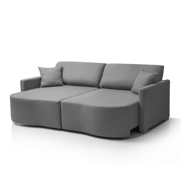 Sofá Cama Retrátil 2 Lugares Cinza Escuro Moscow Redenobre - Image 3