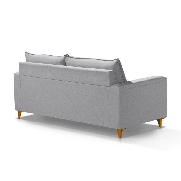 Sofá Fixo Para Sala 2 Lugares Alaska 192 Cm Cinza Claro  RedeNobre - Image 3