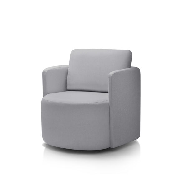 Poltrona para Sala de Estar Dakota Cinza Claro Decorativa Giratória Redenobre - Image 2