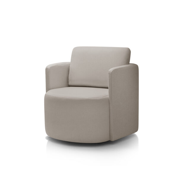 Poltrona para Sala de Estar Dakota Decorativa Bege Pés Giratório Redenobre - Image 2