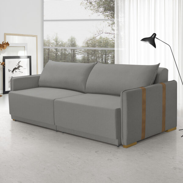 Sofá Cama Mônaco Retrátil Cinza Redenobre