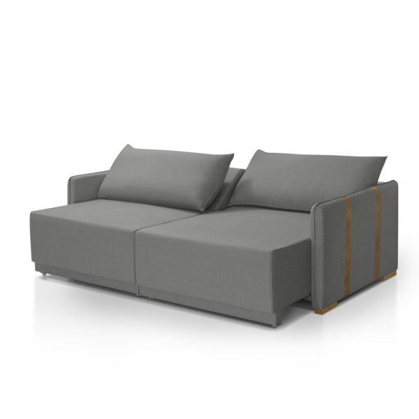 Sofá Cama Mônaco Retrátil Cinza Redenobre - Image 4