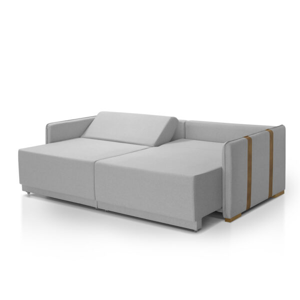 Sofá Cama Mônaco Cinza Claro Retrátil Redenobre - Image 3