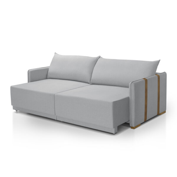 Sofá Cama Mônaco Cinza Claro Retrátil Redenobre - Image 4