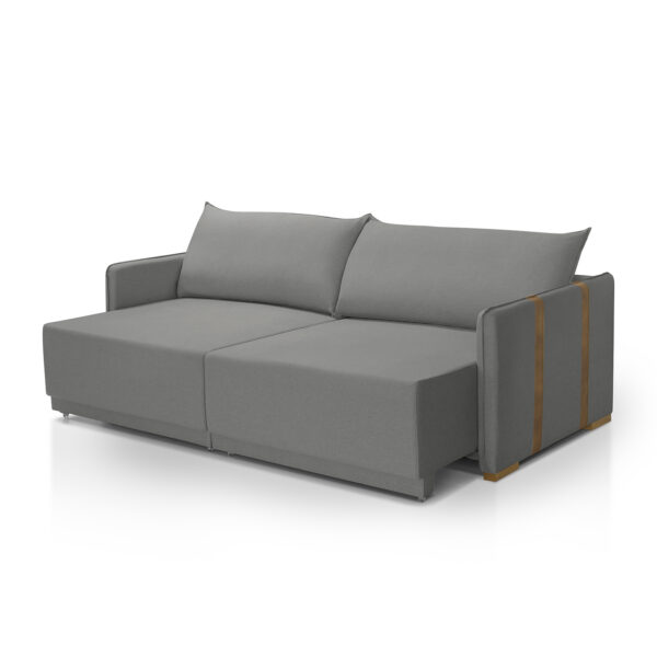 Sofá Cama Mônaco Retrátil Cinza Redenobre - Image 6