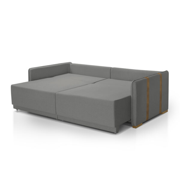 Sofá Cama Mônaco Retrátil Cinza Redenobre - Image 7