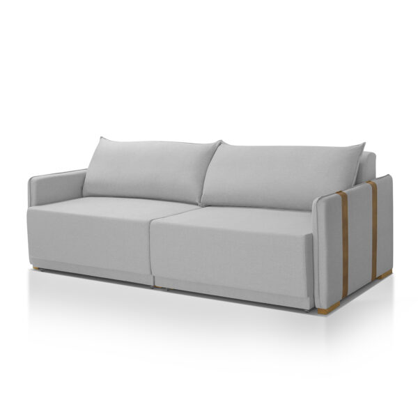 Sofá Cama Mônaco Cinza Claro Retrátil Redenobre - Image 6