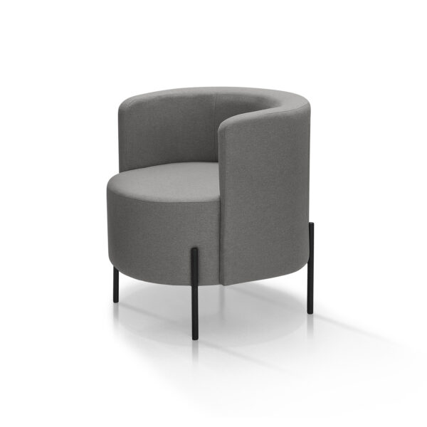 Poltrona para Sala de Estar Orgânica Califórnia Cinza Escuro Pês de Ferro  - Redenobre - Image 3