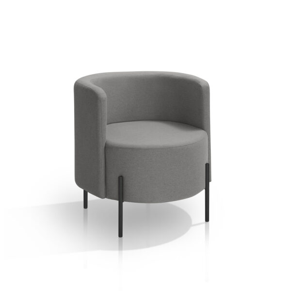 Poltrona para Sala de Estar Orgânica Califórnia Cinza Escuro Pês de Ferro  - Redenobre - Image 2