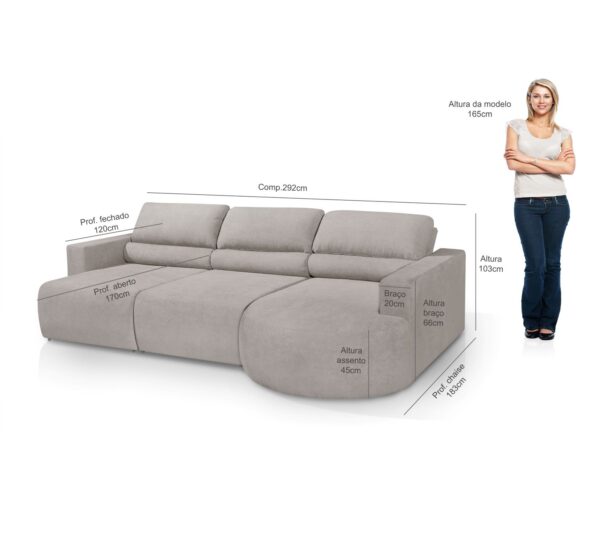 Sofá Orgânico Encantus 3 lugares Para Sala 2,92 cm Cappuccino Redenobre - Image 7