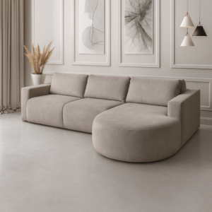 Sofá Orgânico Encantus 3 lugares Para Sala 2,92 cm Cappuccino Redenobre