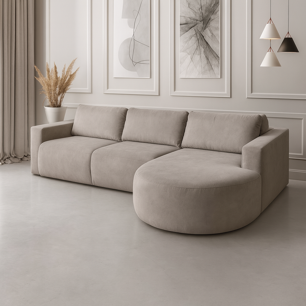 Sofá Orgânico Encantus 3 lugares Para Sala 2,92 cm Cappuccino Redenobre