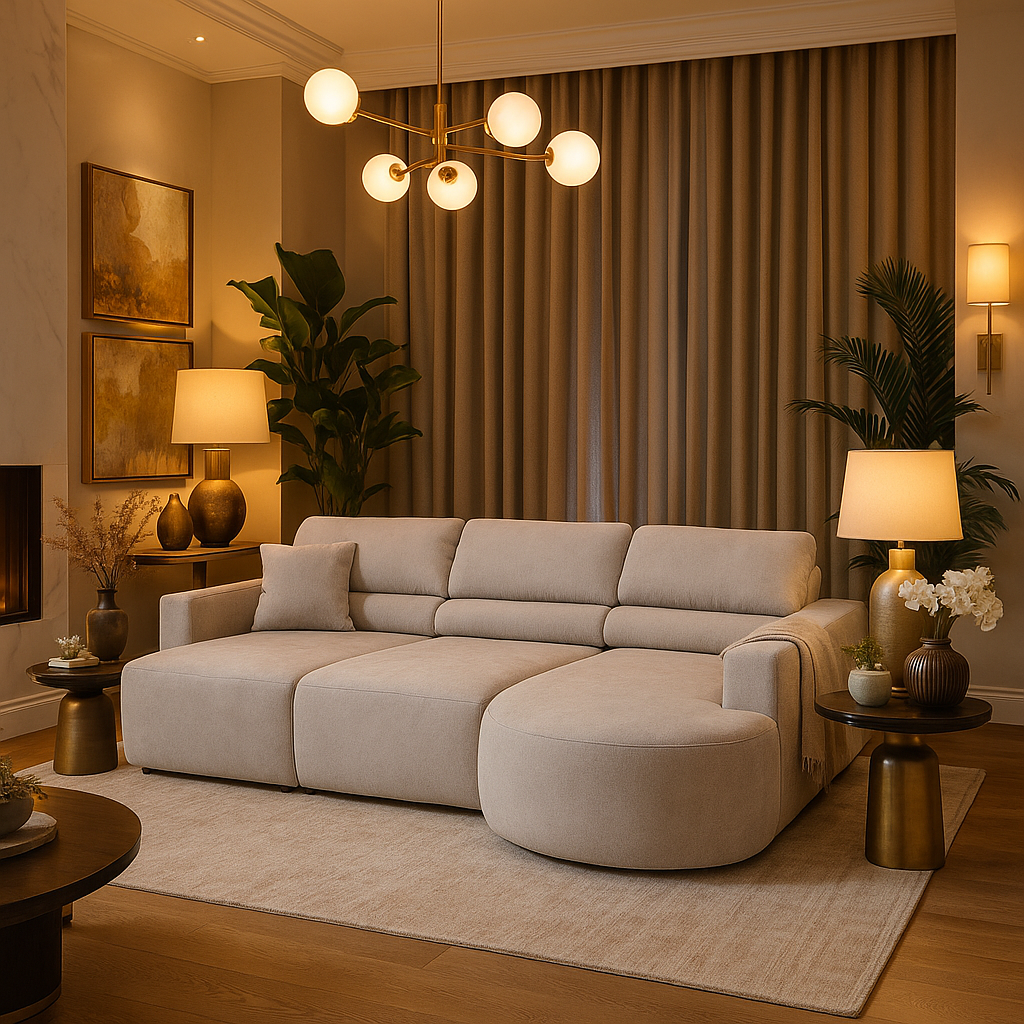 Sofá Orgânico Encantus 3 lugares Para Sala 2,92 cm Bege Redenobre - Imagem 10