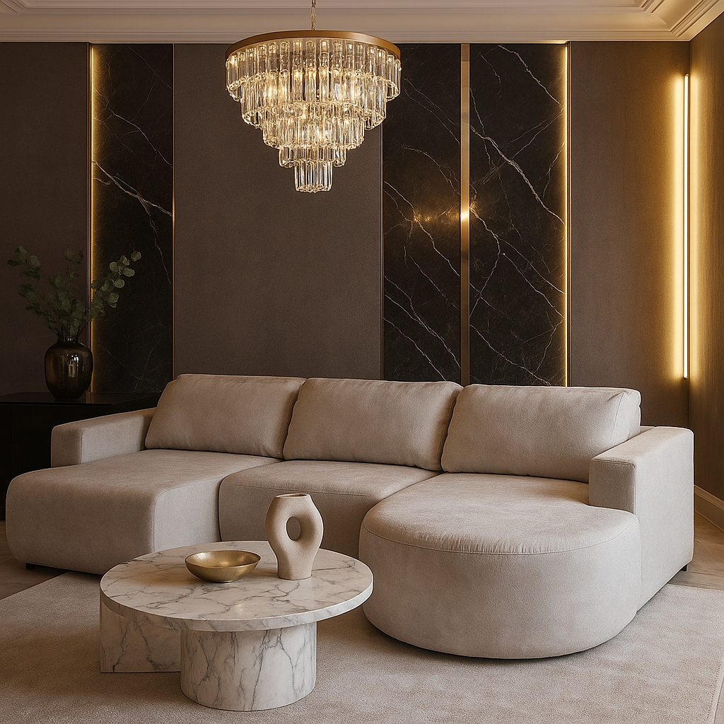 Sofá Orgânico Encantus 3 lugares Para Sala 2,92 cm Bege Redenobre - Imagem 9