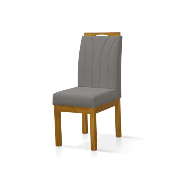 Conjunto 2 Cadeira Blend para Sala de Jantar Linho Cinza Escuro Pés Madeira Maciça Redenobre - Image 6